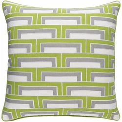 Swoyersville 20" Square Modern White/Gray/Green/Off White Lumbar Pillow - Boutique Rugs