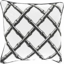 Moray 20" Square Cotton White/Charcoal Throw Pillow - Boutique Rugs
