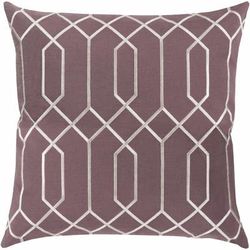 Ermington 20" Square Traditional Ivory/Plum Throw Pillow - Boutique Rugs