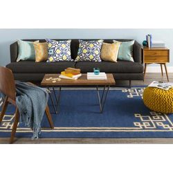 Plenty 20" Square Aqua/Taupe Throw Pillow - Boutique Rugs