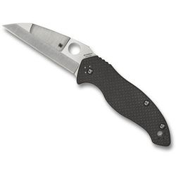 Spyderco Canis Folding Knife 3.36in CPM S30V Steel Wharncliffe Blade G10 Laminate/ Carbon Fiber Handle Designed by Kelly McCann Carbon Fiber C248CFP