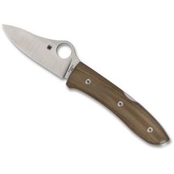 Spyderco SpyOpera Folding Knife 2.88in M390 Steel Leaf Blade Canvas Micarta Scales Handle Designed by Max Brown C255CMP