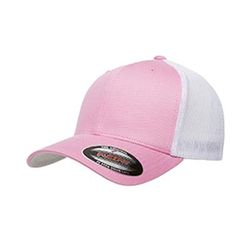 Flexfit 6511 Adult 6-Panel Trucker Cap in Pink/White FF6511, 6511MC, 6511W, 6511T