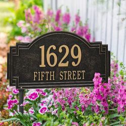 Willow Address Plaques - Wall Plaque, Bronze/Gold Wall Plaque, Standard, Two Lines - Frontgate