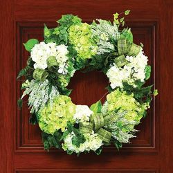 Heather, Hydrangea and Ivy Wreath - Frontgate