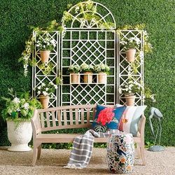 New York Botanical Garden Alix Trellis Collection - Whitewash, Side Panel Whitewash - Frontgate