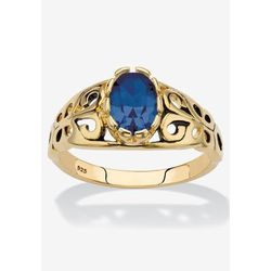 Gold over Sterling Silver Open Scrollwork Simulated Birthstone Ring by PalmBeach Jewelry in September (Size 10)