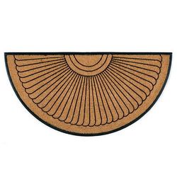 Sunburst Half-Round Coco Door Mat - Black, 24" x 39" - Frontgate