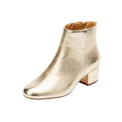 Wide Width Women's The Sidney Bootie by Comfortview in Gold Croco (Size 9 1/2 W)