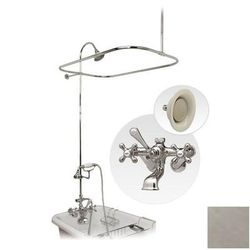 Randolph Morris 54 Inch Clawfoot Tub Wall Mount Shower Enclosure with Faucet and Sunflower Shower Head RM168SBN