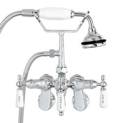 Randolph Morris Bathroom Wall Mount Down Spout Clawfoot Tub Faucet with Handshower RM406-CP