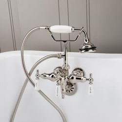 Randolph Morris Clawfoot Tub Wall Mount Downspout Faucet with Handshower RM154PN