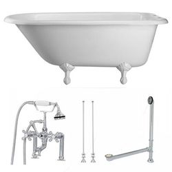 Randolph Morris Heritage 54 Inch Cast Iron Classic Clawfoot Tub and Faucet Package TUBSET27WHCP-54