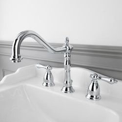 Randolph Morris Victorian Widespread Bathroom Sink Faucet - Metal Lever Handles RMB818ML-CP