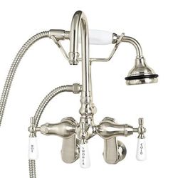 Randolph Morris Bathroom Wall Mount Gooseneck Clawfoot Tub Faucet with Handshower RM407-BN