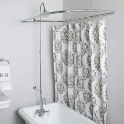 Randolph Morris 54 Inch Clawfoot Tub Shower Enclosure with Watering Can Shower Head RM403SEC