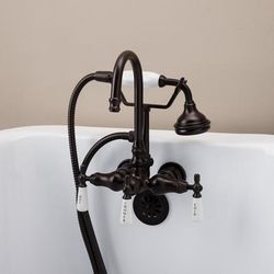 Randolph Morris Tub Wall Mount High Spout Clawfoot Tub Faucet W/ Handshower RM402ORB