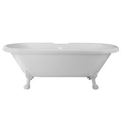 Randolph Morris Oakmont 70 Inch Acrylic Double Ended Clawfoot Tub - Rim Faucet Drillings - Lion Paw Feet RMA71DE7WLPW