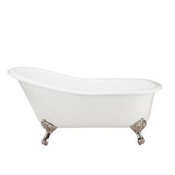 Randolph Morris Charlotte 54 Inch Cast Iron Slipper Clawfoot Tub - Rim Faucet Drillings LG54SL7WSIBN
