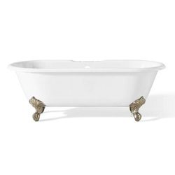 Cheviot Regal 70 Inch Double Ended Cast Iron Clawfoot Tub - Rim Faucet Drillings 2174-WW-7-PN