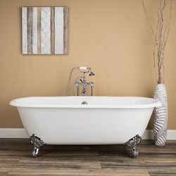 Randolph Morris Cambridge 72 Inch Cast Iron Double Ended Clawfoot Tub - No Faucet Drillings LG72DE0WDIC