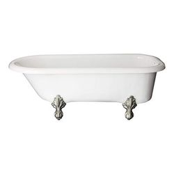 Restoria Bathtub Regent 60 Inch Acrylic Classic Clawfoot Tub - Tub Wall Faucet Drillings 501-N