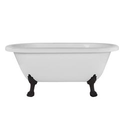 Randolph Morris Juniper 66 Inch Acrylic Double Ended Clawfoot Tub - No Faucet Drillings - Lion Paw Feet RMA66DE0WLPORB