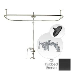 Randolph Morris Side Deck Mount Clawfoot Tub Shower Enclosure with Downspout Faucet and Rain Shower Head RM734RORB