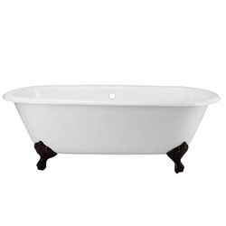 Randolph Morris Kensington 60 Inch Cast Iron Double Ended Clawfoot Tub - No Faucet Drillings RM60DE0ORB