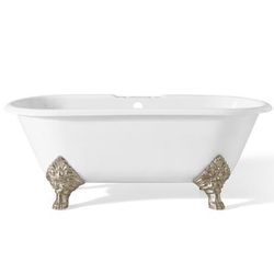 Cheviot Carlton 70 Inch Cast Iron Double Ended Clawfoot Tub - 7 Inch Rim Drillings 2160-WW-7-BN