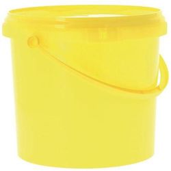 seau plastique rond avec couvercle jaune - 5l