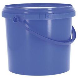 seau plastique rond avec couvercle bleu - 5l