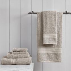 "Madison Park 30 x 54" Cotton Towel Set in Tan - Olliix MP73-6629"