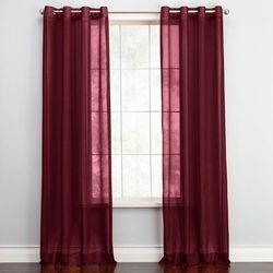 Wide Width BH Studio Sheer Voile Grommet Panel by BH Studio in Burgundy (Size 56" W 108"L) Window Curtain
