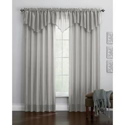 BH Studio Sheer Voile Ascot Valance by BH Studio in Silver Window Curtain