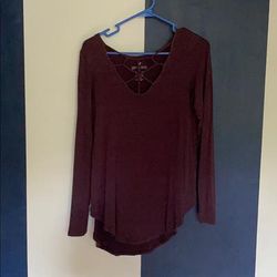 American Eagle Outfitters Tops | Aeo Soft & Sexy Long Sleeve Shirt | Color: Purple | Size: M