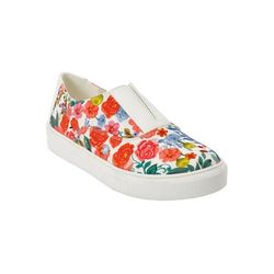 Wide Width Women's The Maisy Sneaker by Comfortview in Gardenia Floral (Size 7 1/2 W)