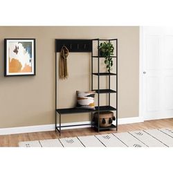 Bench / Entryway / Hallway / Storage / Organizer / Coat Rack / Hall Tree / Metal / Laminate / Black / Contemporary / Modern - Monarch Specialties I 4510