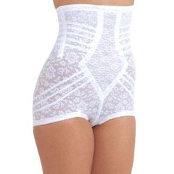 Plus Size Women's No Top Roll High Waist Lacette Brief by Rago in White (Size 6X)