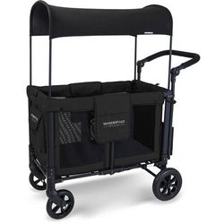 WonderFold W2 Original (2 Seater) Double Stroller Wagon - Black
