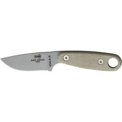Esee Izula II Gray Fixed Blade Knife 3in Gray Powder Coated Carbon Steel Light Green Canvas Micarta Handle ESIZ2SPC