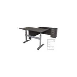 Pneumatic Lift Height Adjustable Managers U-Desk in Charcoal