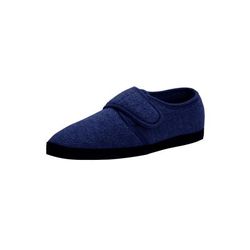 Extra Wide Width Men's Adjustable Fleece Slippers by KingSize in Navy (Size 16 EW)