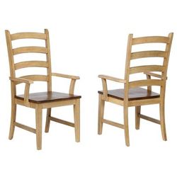 Sunset Trading Brook Ladder Back Dining Arm Chair ( Set of 2 ) - Sunset Trading DLU-BR-C80A-PW-2