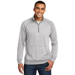 District DM392 Lightweight Fleece 1/4-Zip T-Shirt in Heathered Grey size Large | Cotton/Polyester Blend