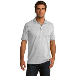 Port & Company KP55 Core Blend Jersey Knit Polo Shirt in Ash size Large | Cotton Polyester