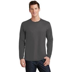 Port & Company PC450LS Long Sleeve Fan Favorite Top in Charcoal size 4XL | Polyester Blend