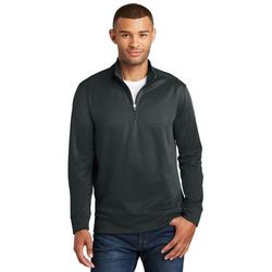Port & Company PC590Q Performance Fleece 1/4-Zip Pullover Sweatshirt in Jet Black size Medium | Polyester