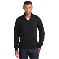 Port & Company PC850Q Fan Favorite Fleece 1/4-Zip Pullover Sweatshirt in Jet Black size XL | Cotton