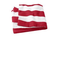 Port Authority PT43 Cabana Stripe Beach Towel in Red size OSFA | Cotton